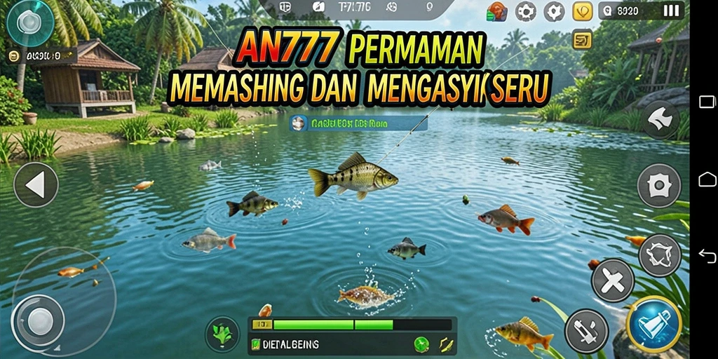 Screenshot gameplay AN777 yang menampilkan aksi memancing yang seru.