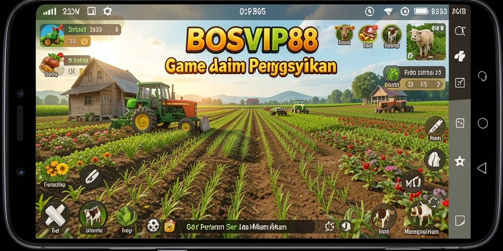 Screenshot gameplay BOSVIP88 menampilkan keindahan pertanian yang mengasyikkan.