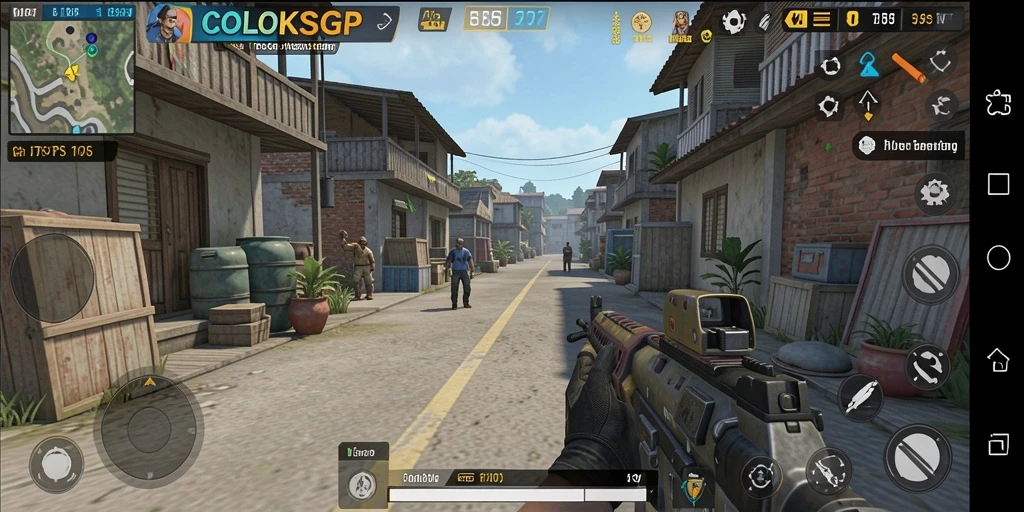 Tampilan gameplay seru dari COLOKSGP yang menampilkan aksi tembak-menembak.