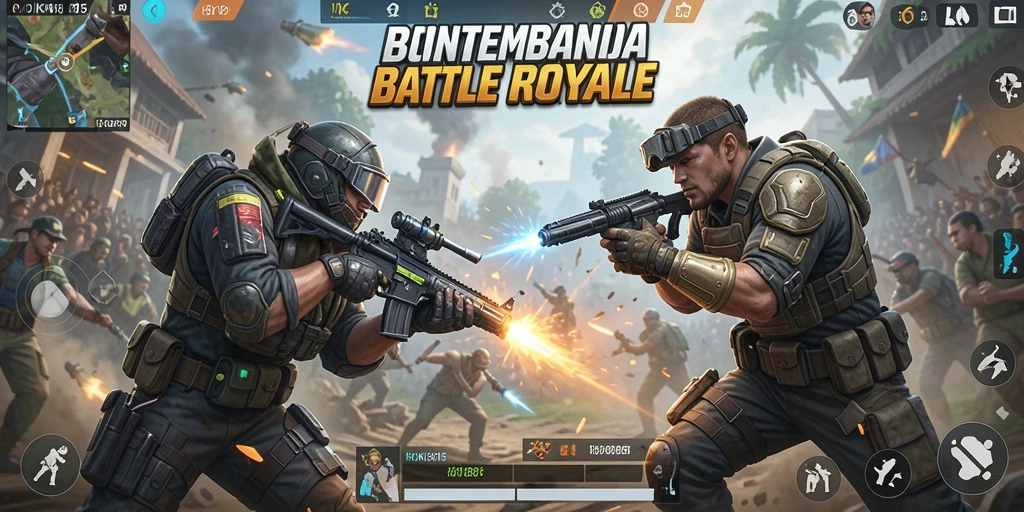 Tampilan gameplay intens HOKI8815 yang seru di medan perang.