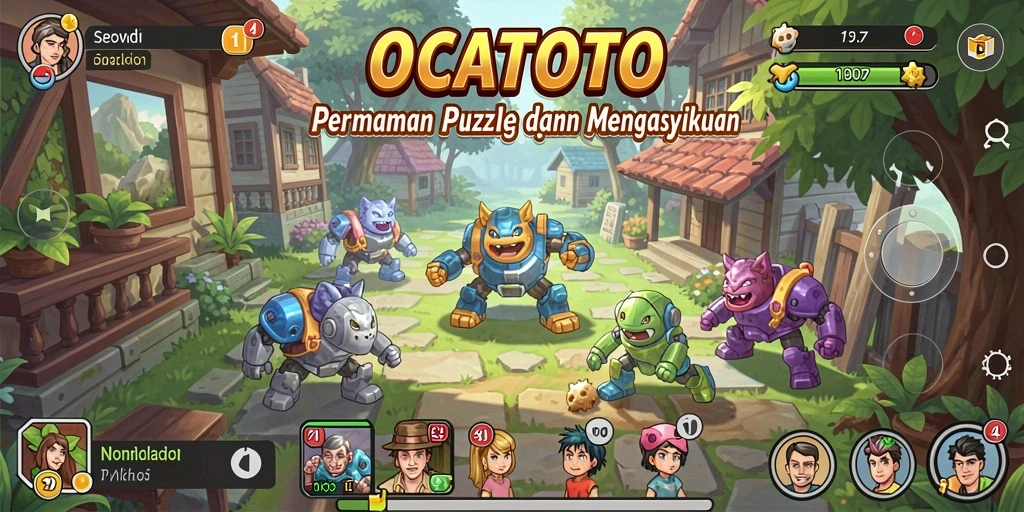 Gameplay OCATOTO dengan berbagai tantangan puzzle yang menarik.