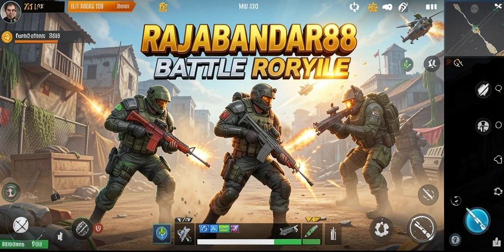 Gameplay mendebarkan dalam pertandingan Battle Royale RAJABANDAR88.