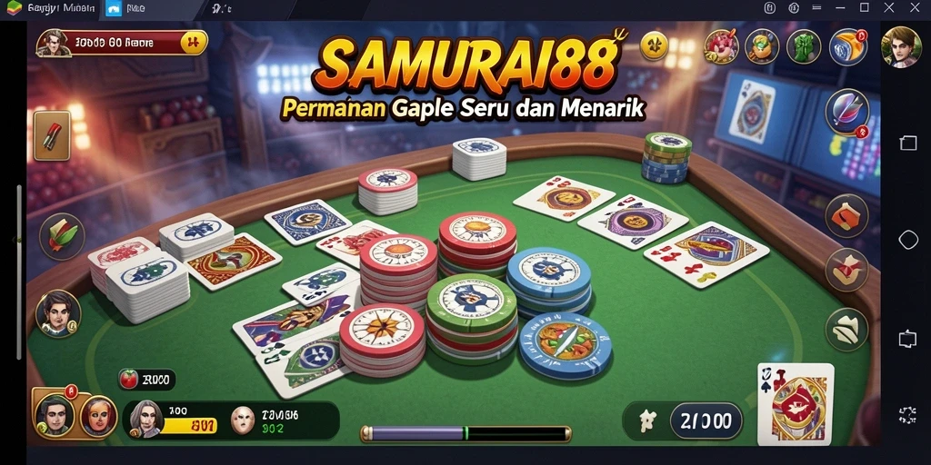 Tampilan gameplay SAMURAI88 yang seru dalam permainan Gaple.