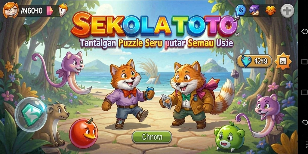 Tampilan gameplay menarik dari SEKOLAHTOTO dengan berbagai tantangan puzzle.