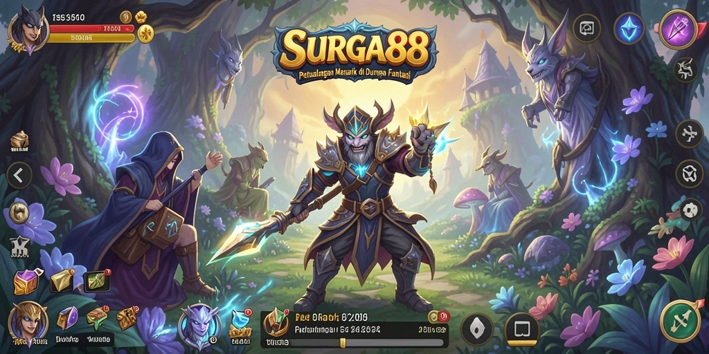 Tampilan gameplay SURGA88 yang menakjubkan dan penuh warna.